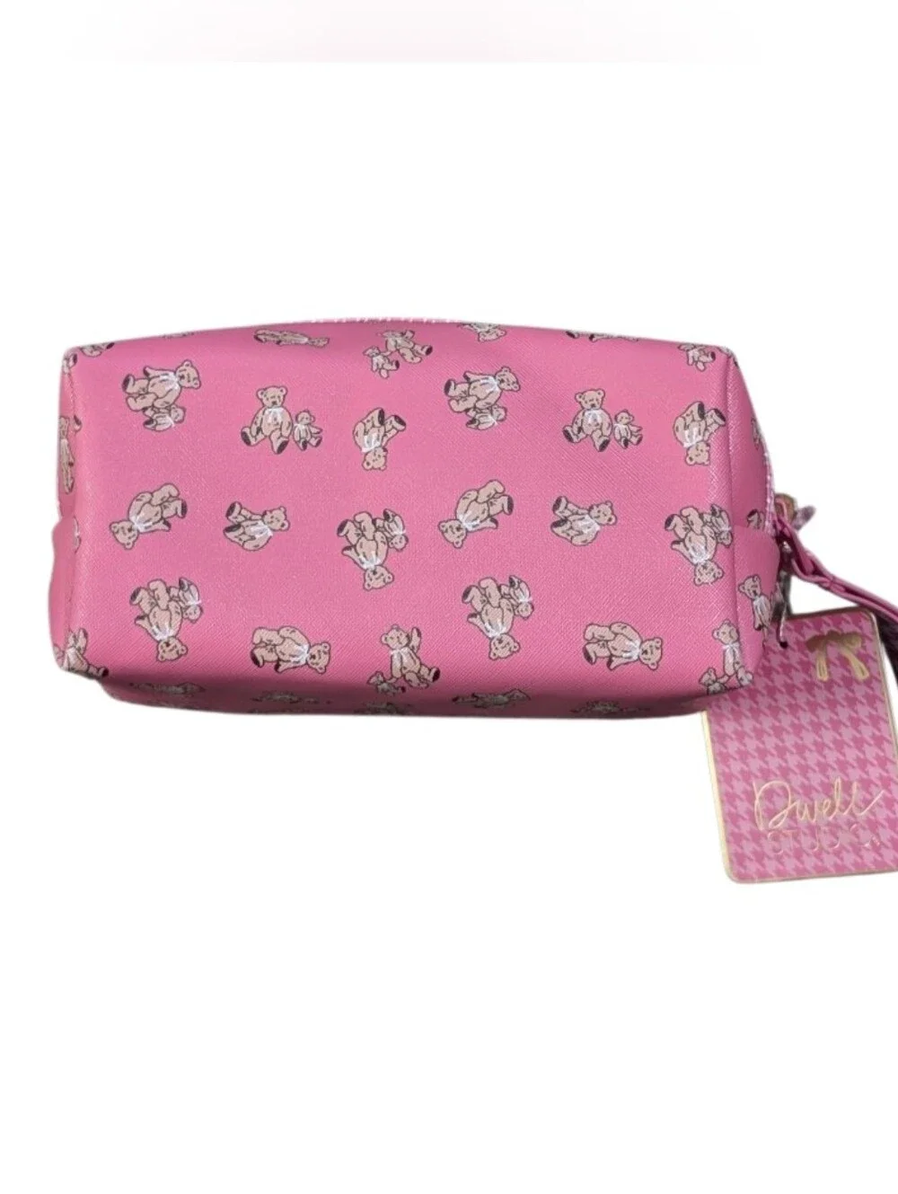 Dwell Studios Pink Teddy Print Cosmetic Bag